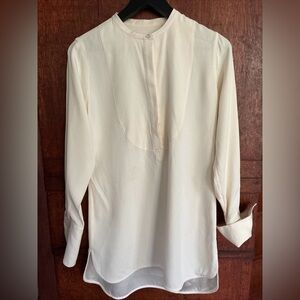 ANN MASHBURN Elegant Cream Blouse tuxedo with great cuff detail